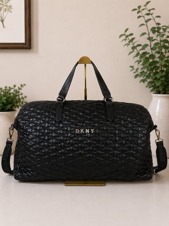 Dkny Handbags - Duffel Bag DKNY Black Quilted Travel Weekender